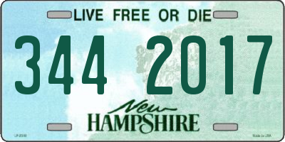 NH license plate 3442017