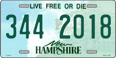 NH license plate 3442018