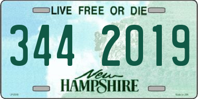 NH license plate 3442019