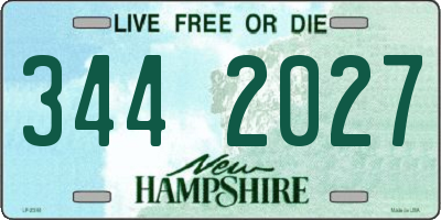 NH license plate 3442027