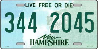 NH license plate 3442045