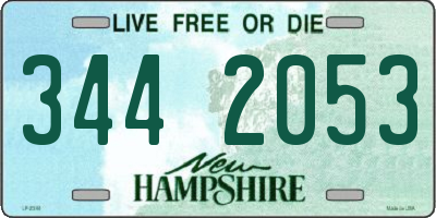 NH license plate 3442053
