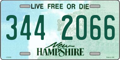 NH license plate 3442066