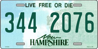 NH license plate 3442076