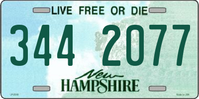 NH license plate 3442077