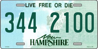 NH license plate 3442100
