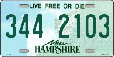NH license plate 3442103