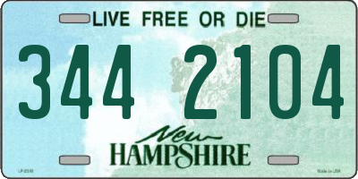 NH license plate 3442104