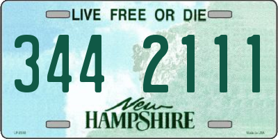 NH license plate 3442111