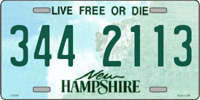 NH license plate 3442113