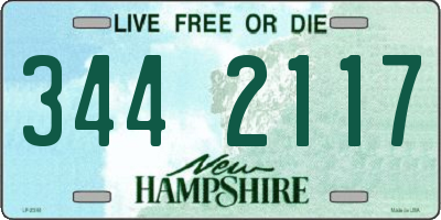 NH license plate 3442117