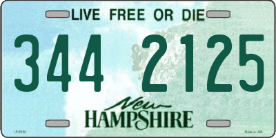 NH license plate 3442125