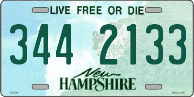 NH license plate 3442133