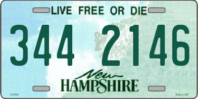 NH license plate 3442146