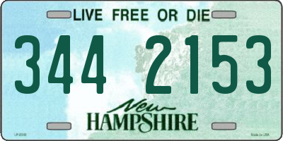 NH license plate 3442153