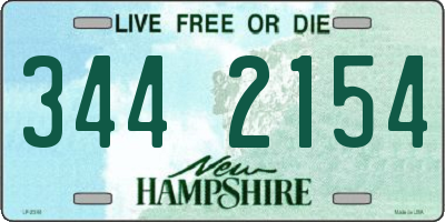 NH license plate 3442154