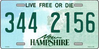 NH license plate 3442156