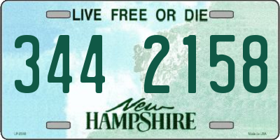 NH license plate 3442158