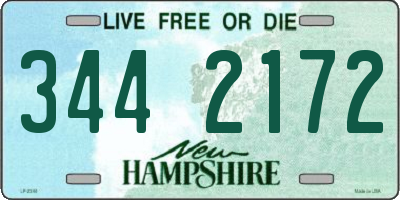 NH license plate 3442172