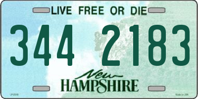 NH license plate 3442183