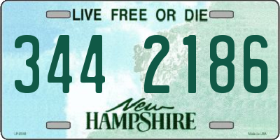 NH license plate 3442186