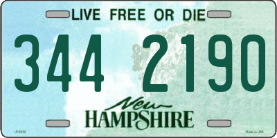 NH license plate 3442190