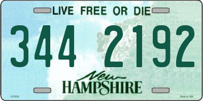 NH license plate 3442192