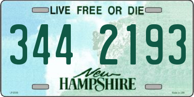 NH license plate 3442193