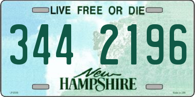 NH license plate 3442196