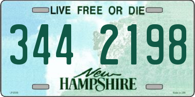 NH license plate 3442198