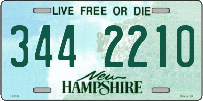 NH license plate 3442210