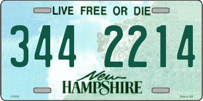 NH license plate 3442214