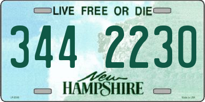 NH license plate 3442230