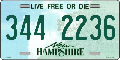 NH license plate 3442236