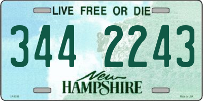 NH license plate 3442243
