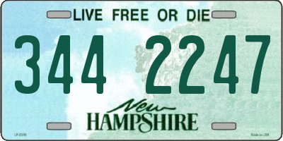 NH license plate 3442247