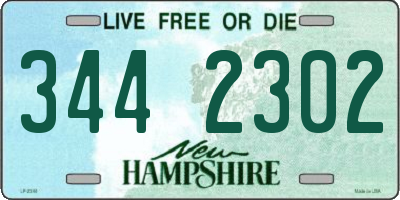 NH license plate 3442302