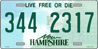 NH license plate 3442317
