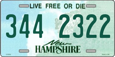 NH license plate 3442322