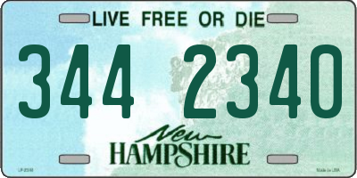 NH license plate 3442340