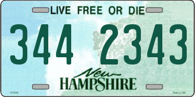NH license plate 3442343
