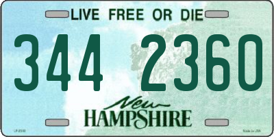 NH license plate 3442360