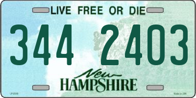 NH license plate 3442403