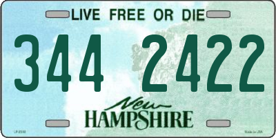 NH license plate 3442422