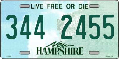 NH license plate 3442455