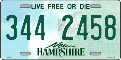 NH license plate 3442458