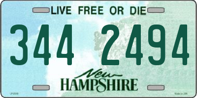NH license plate 3442494