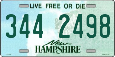 NH license plate 3442498