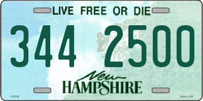 NH license plate 3442500