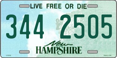 NH license plate 3442505